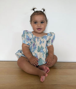 Baby Girls French Flora Puff Romper - Fox Baby & Co