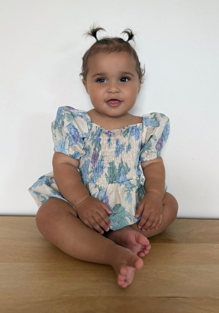 Baby Girls French Flora Puff Romper - Fox Baby & Co