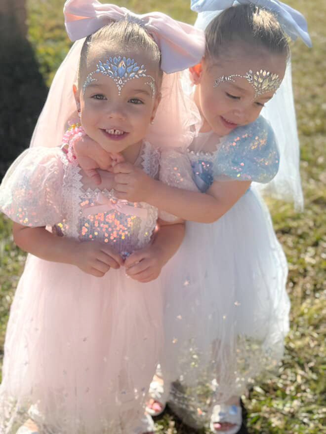 Enchanting Royal Princess Dress Cosplay Costume & Tulle Bow Clip - Fox Baby & Co