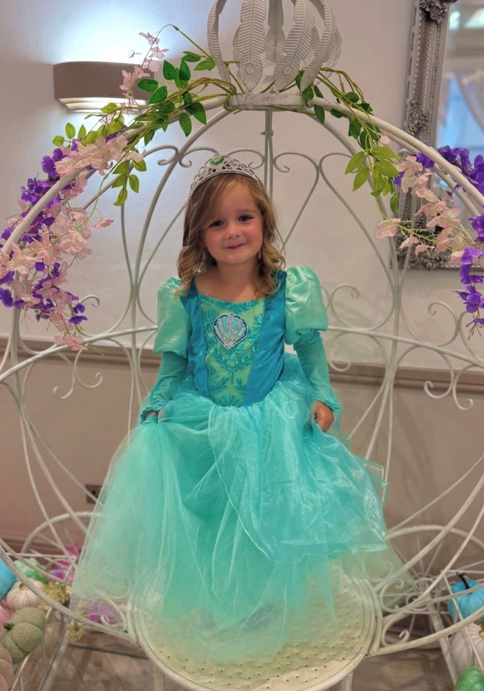 Aqua Pearl Mermaid Princess Long Sleeve Party Dress Costume - Fox Baby & Co