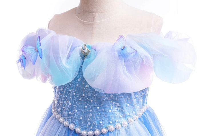Blue Whimsical Princess Luxe Party Dress & Accessories (pre order) - Fox Baby & Co