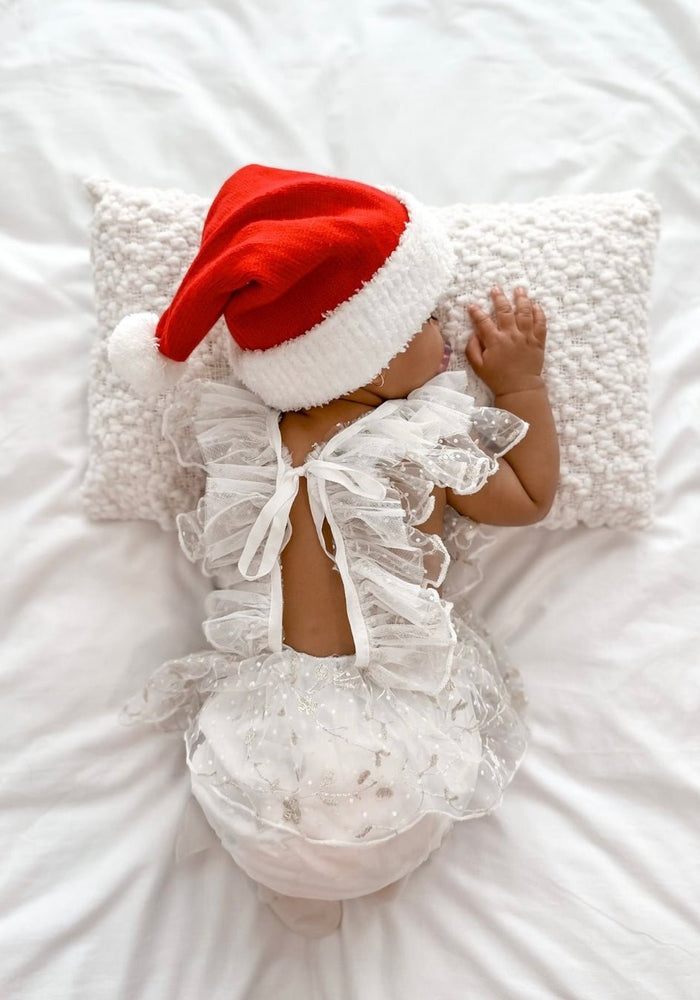 White Christmas Sparkle Frill Romper - Fox Baby & Co