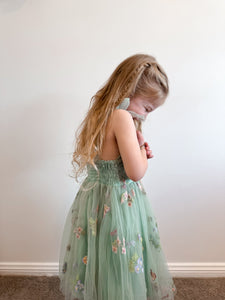Birthday Tulle Frill Dress - Mint Floral