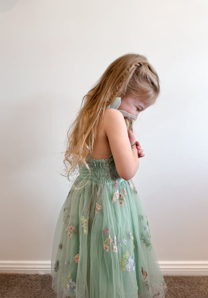 Birthday Tulle Frill Dress - Mint Floral - Fox Baby & Co