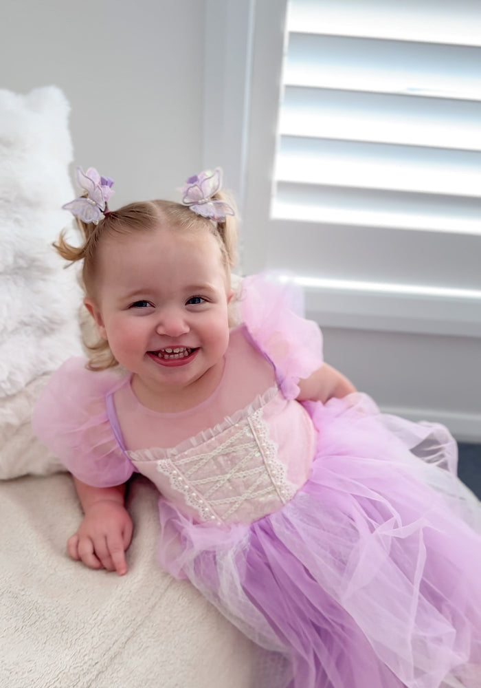 Whimsical Rapunzel Princess Puff Sleeve Party Dress Costume - Fox Baby & Co