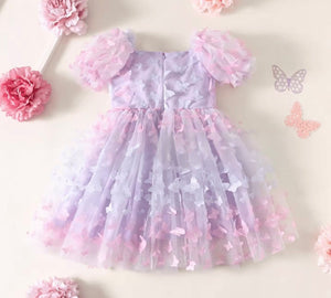 Kids girls Tea Party Butterfly Tulle Dress - Purple - Fox Baby & Co