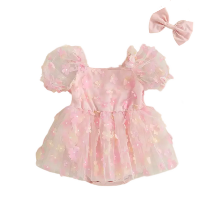 Kids little Girls Sweetheart Tutu Tulle Fairy Romper - Pink