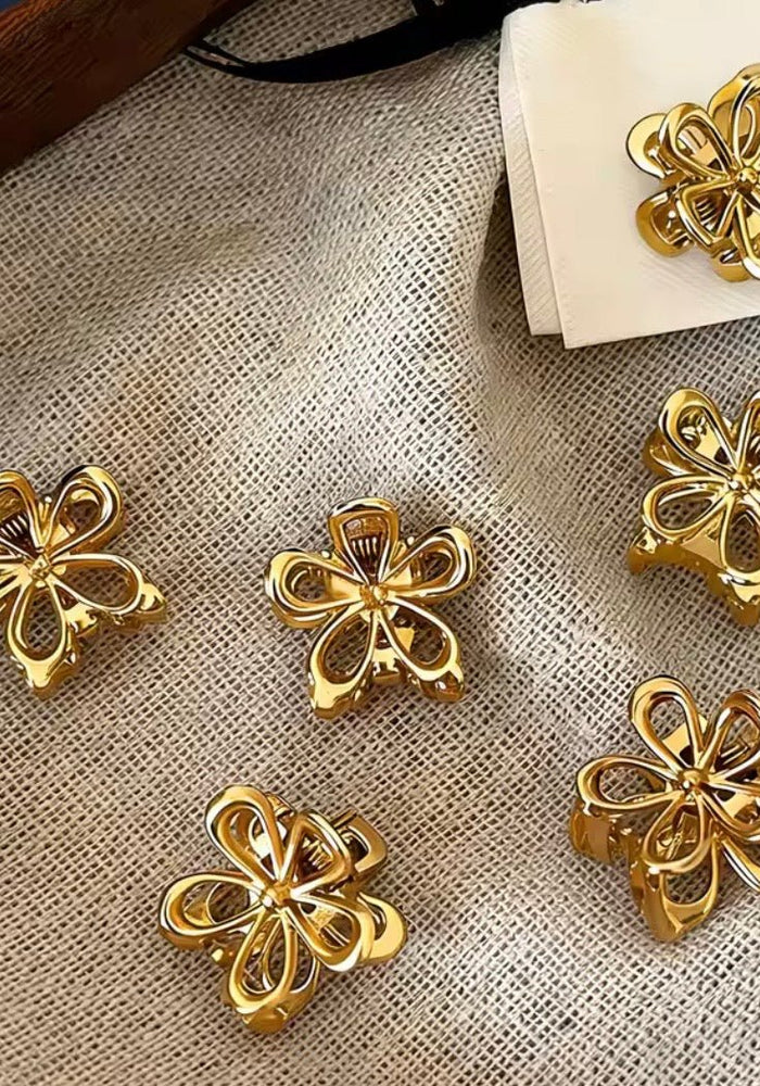 Gold Flower K - Pop Hair Clips 💜 - Fox Baby & Co