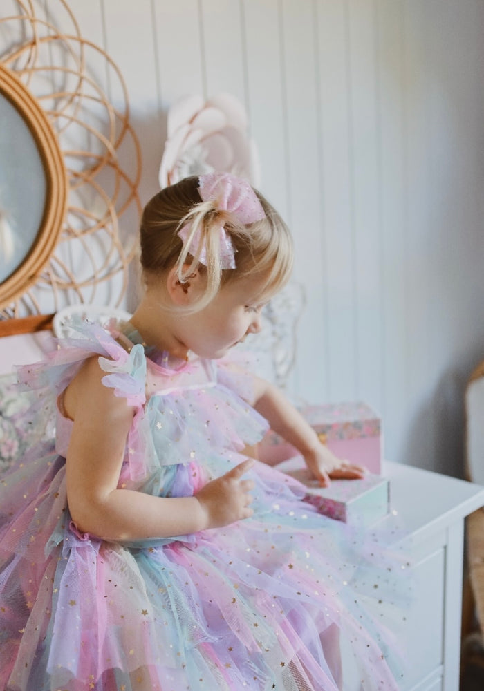 Enchanted Tulle Princess Tulle Birthday Dress Pink Rainbow - Fox Baby & Co
