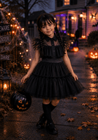 Load image into Gallery viewer, Wednesday Adams Black Dress &amp; Black Wig - Fox Baby &amp; Co
