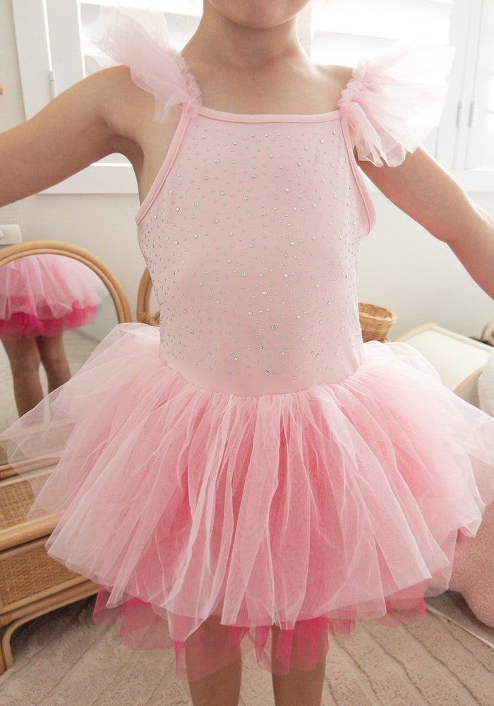 Luxe Ballerina Sparkle Tulle Tutu Leotard - Pink - Fox Baby & Co