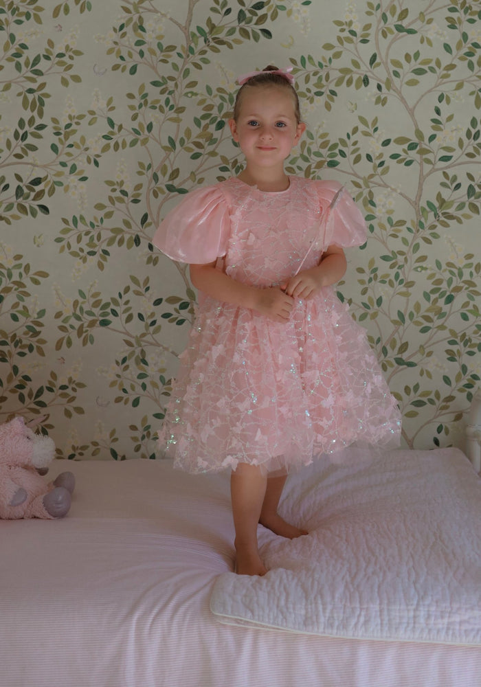 Kids girl Harper Butterfly Sparkle Tulle Dress - Pink - Fox Baby & Co
