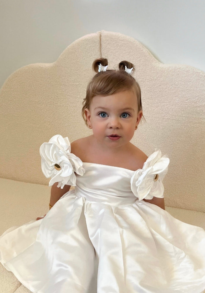 Kids little girls Talulah Flowergirl Party Dress - White - Fox Baby & Co