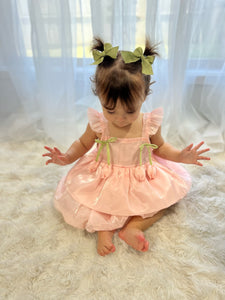 Spring Tulip Puff Frill Dress - Pink