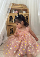 Load image into Gallery viewer, 1st Birthday Kids little girl Arabella Daisy Tulle Dress - Pink/Yellow - Fox Baby &amp; Co
