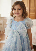 Load image into Gallery viewer, Kids girls Tea Party Butterfly Tulle Dress - Blue - Fox Baby &amp; Co
