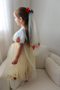 Luxe Snow White Princess Sparkle Party Dress Costume & Tulle Clip - Fox Baby & Co