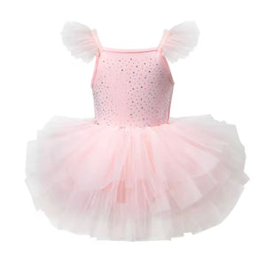 Luxe Ballerina Sparkle Tulle Tutu Leotard - Pink
