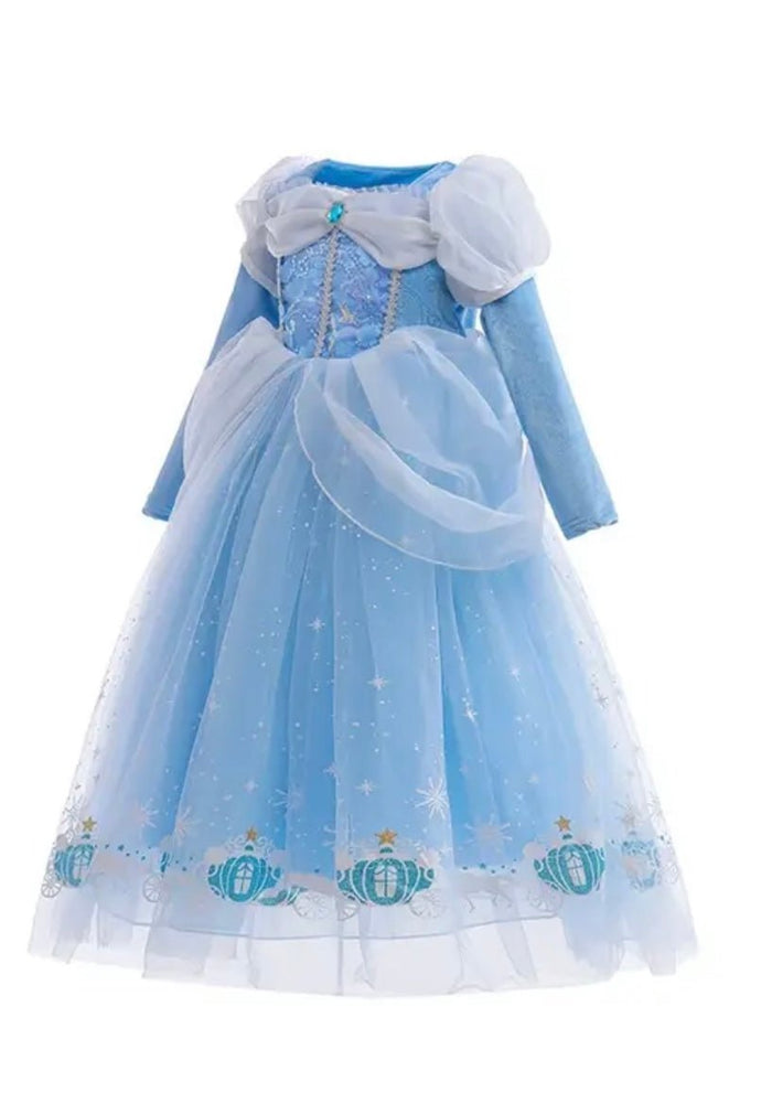 Enchanted Snow Princess Long Sleeve Birthday Party Dress Costume (Pre order) - Fox Baby & Co