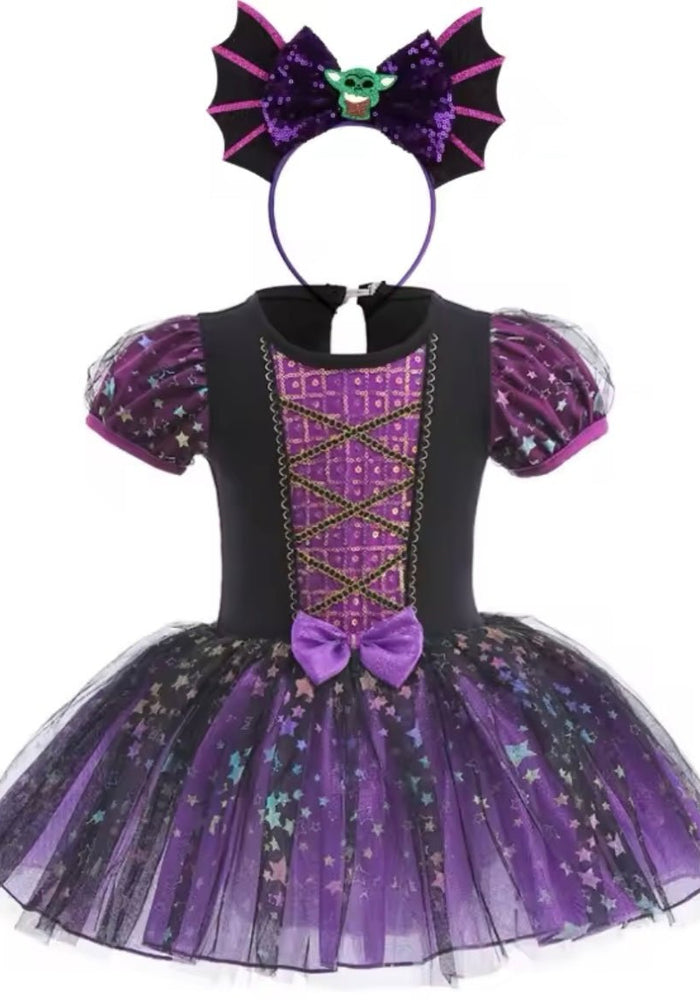 Witch Queen Halloween Tutu Romper with headband - Purple - Fox Baby & Co