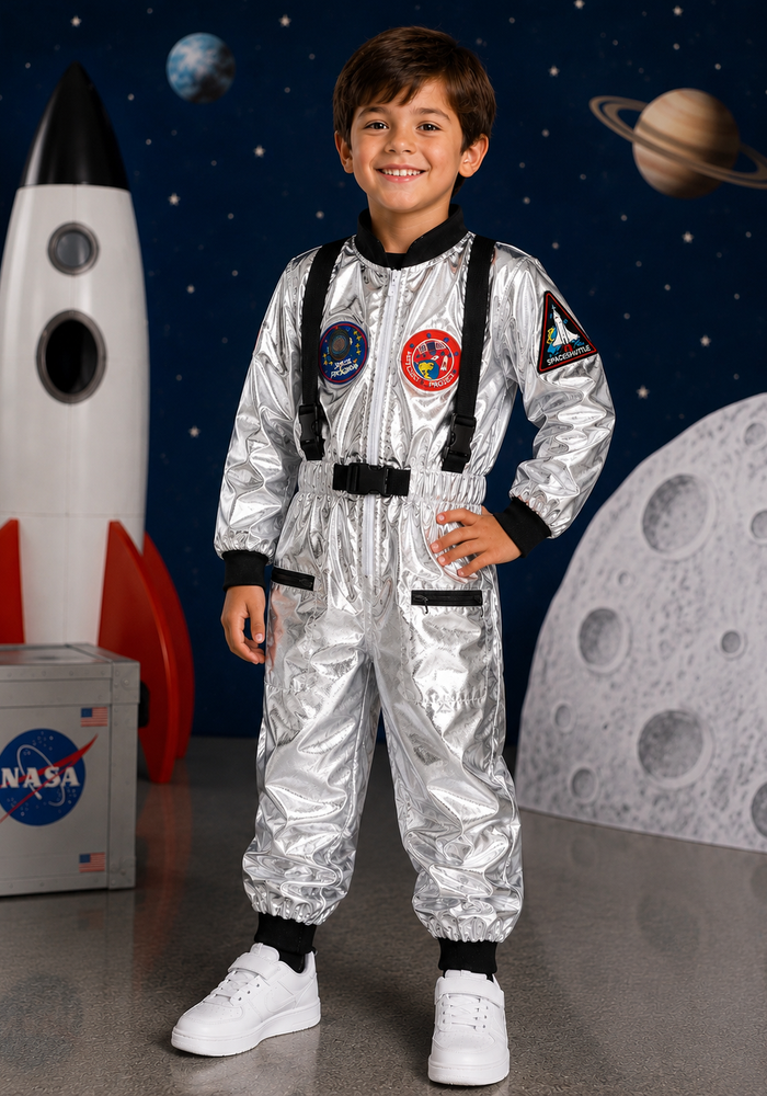 Kids Astronaut Costume Boys Space Explorer Halloween Costume