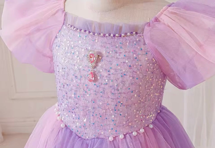 Purple Sparkle Unicorn Princess Party Dress Costume