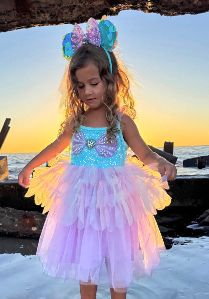Rainbow Mermaid Luxe Princess Birthday Party Dress - Fox Baby & Co