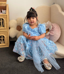 Kids girls Tea Party Sparkle Tulle Dress - Blue - Fox Baby & Co
