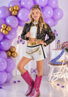 Load image into Gallery viewer, Kids Girls K - POP Style Demon Hunter Mira Zoey Costume Top, Shorts &amp; Jacket 3 Piece - Fox Baby &amp; Co
