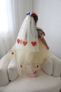 Luxe Snow White Princess Sparkle Party Dress Costume & Tulle Clip - Fox Baby & Co