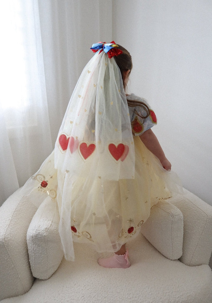Luxe Snow White Princess Sparkle Party Dress Costume & Tulle Clip - Fox Baby & Co