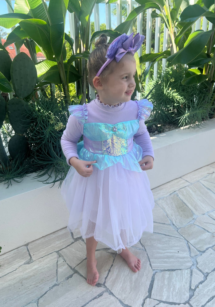 Mermaid Princess Birthday Long Sleeve Party Dress Costume - Fox Baby & Co