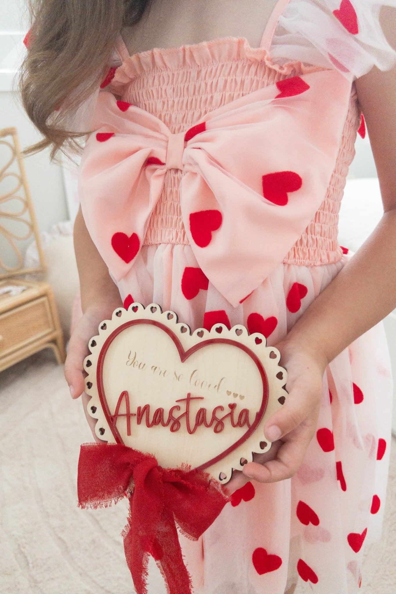 Girl Valentine Bow Big Heart Tulle Dress - Pink Fox Baby & Co Girl Valentine Bow Big Heart Tulle Dress - Pink Fox Baby & Co