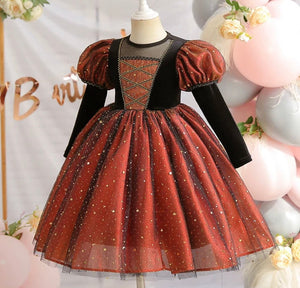 Witch Halloween Long Sleeve Long Sleeve Dress Costume with bag - Orange - Fox Baby & Co