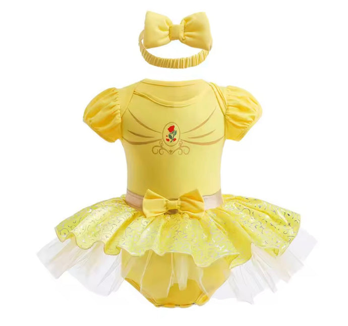 Baby Girls Belle Princess Tutu Tulle Romper with bow - Fox Baby & Co