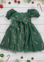 Load image into Gallery viewer, Kids girls Christmas Luxe Puff Tulle Dress - Candy Cane - Fox Baby &amp; Co
