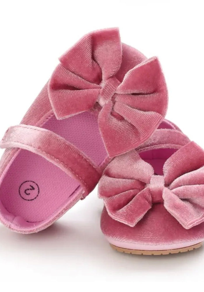 My First Christmas Baby Pink Velvet Shoes (pre order) - Fox Baby & Co