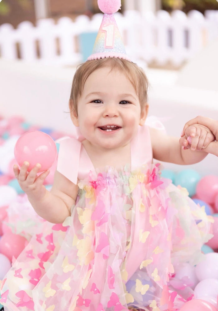 Pastel Rainbow 1st Birthday Party Crown Hat (pre order) - Fox Baby & Co