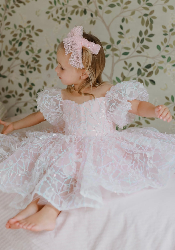 Kids girls Enchanted Dreams Butterfly Sequins Tulle Dress - Pink (pre order) - Fox Baby & Co