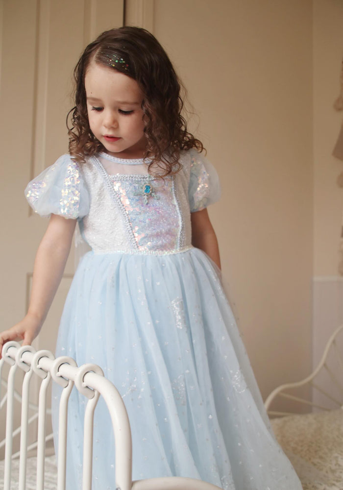 Sapphire Fairyfloss Princess Birthday Party Dress with cape - Fox Baby & Co
