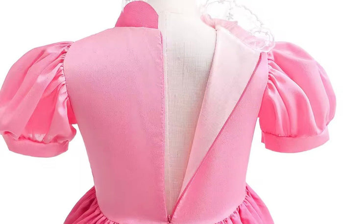 Princess Peach Inspired Lace Luxe Dress & Accessories Set 🍑👑✨ - Fox Baby & Co