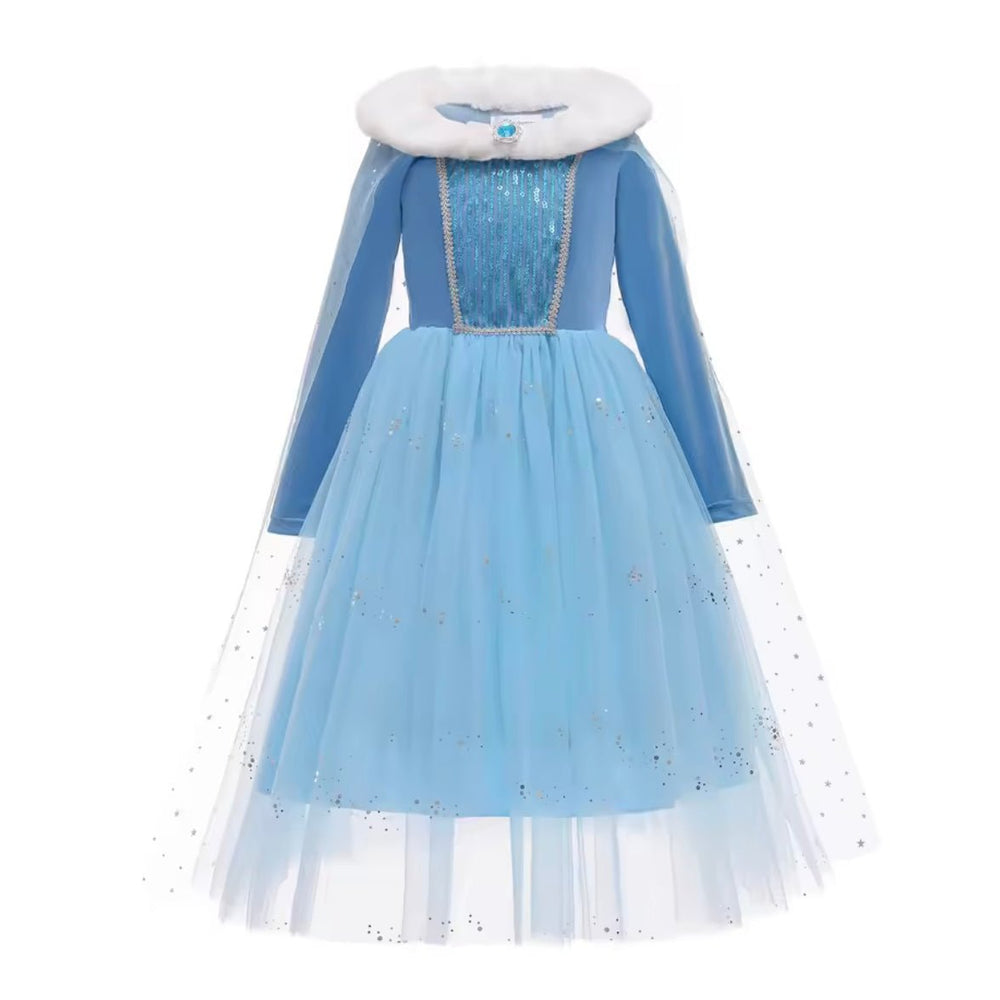 Winter Elsa Princess Long Sleeve Birthday Party Dress Costume - Fox Baby & Co