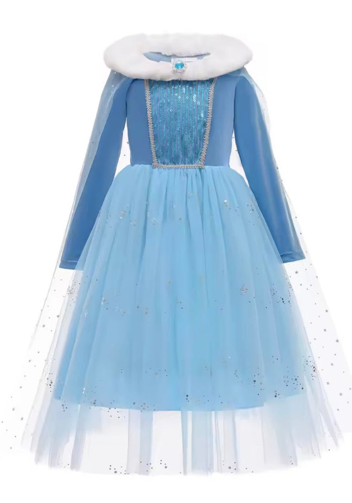 Winter Elsa Princess Long Sleeve Birthday Party Dress Costume - Fox Baby & Co
