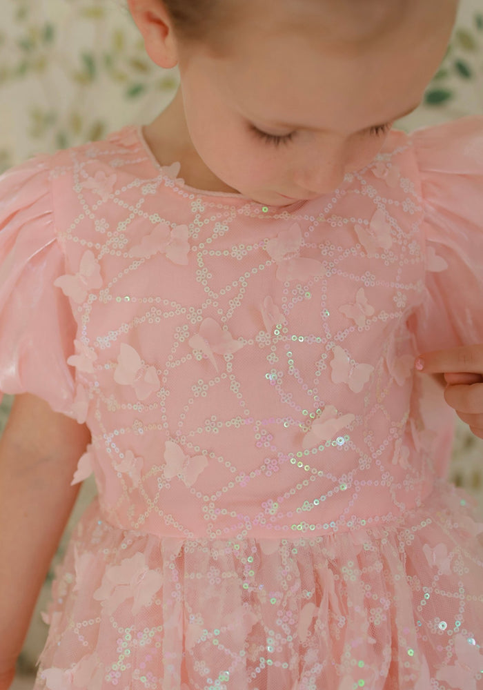 Kids girl Harper Butterfly Sparkle Tulle Dress - Pink - Fox Baby & Co