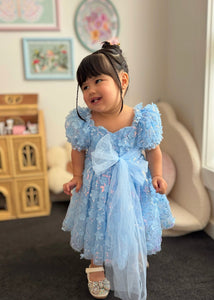 Kids girls Tea Party Sparkle Tulle Dress - Blue - Fox Baby & Co