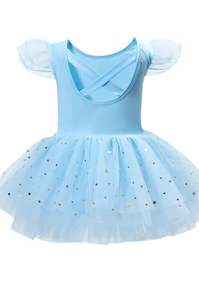 Ballerina Shimmer Tulle Tutu Leotard - Blue (pre order) - Fox Baby & Co