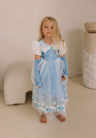 Load image into Gallery viewer, Enchanted Snow Princess Birthday Party Dress Costume with gloves - Fox Baby &amp; Co
