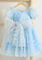 Load image into Gallery viewer, Kids girls Tea Party Butterfly Tulle Dress - Blue - Fox Baby &amp; Co
