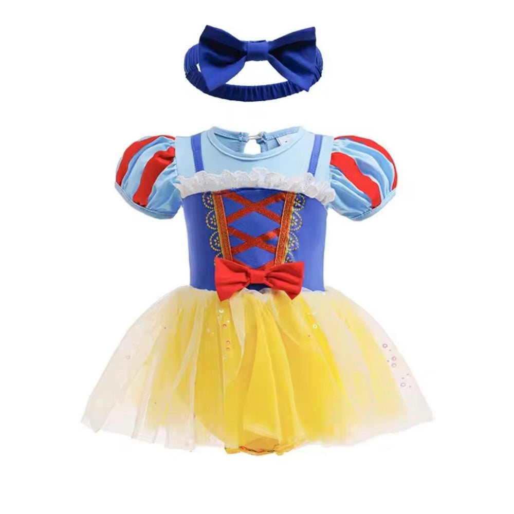 Baby Girls Snow White Princess Tutu Tulle Romper with bow - Fox Baby & Co