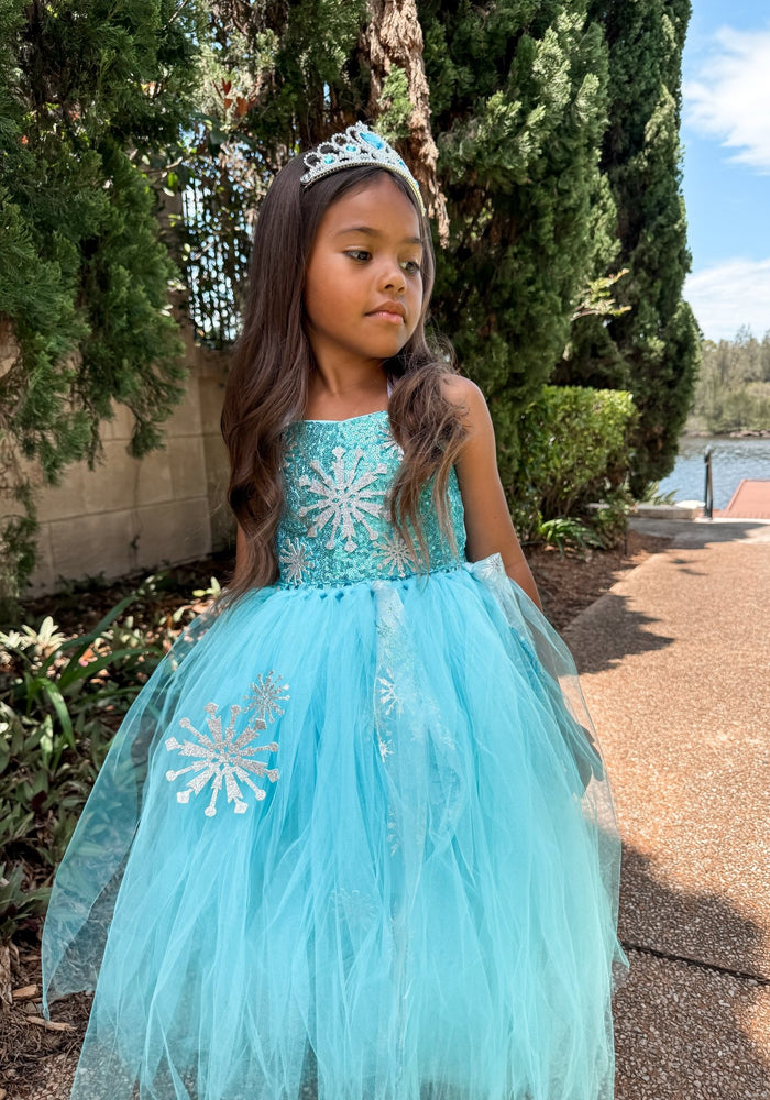 Elsa Snow Princess Tulle Tutu Dress Costume with Jewellery Set - Fox Baby & Co